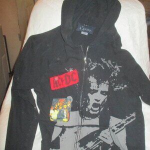 Women's Juniors AC/DC Graphic Highway to Hell Hooded Zip Jacket Size L